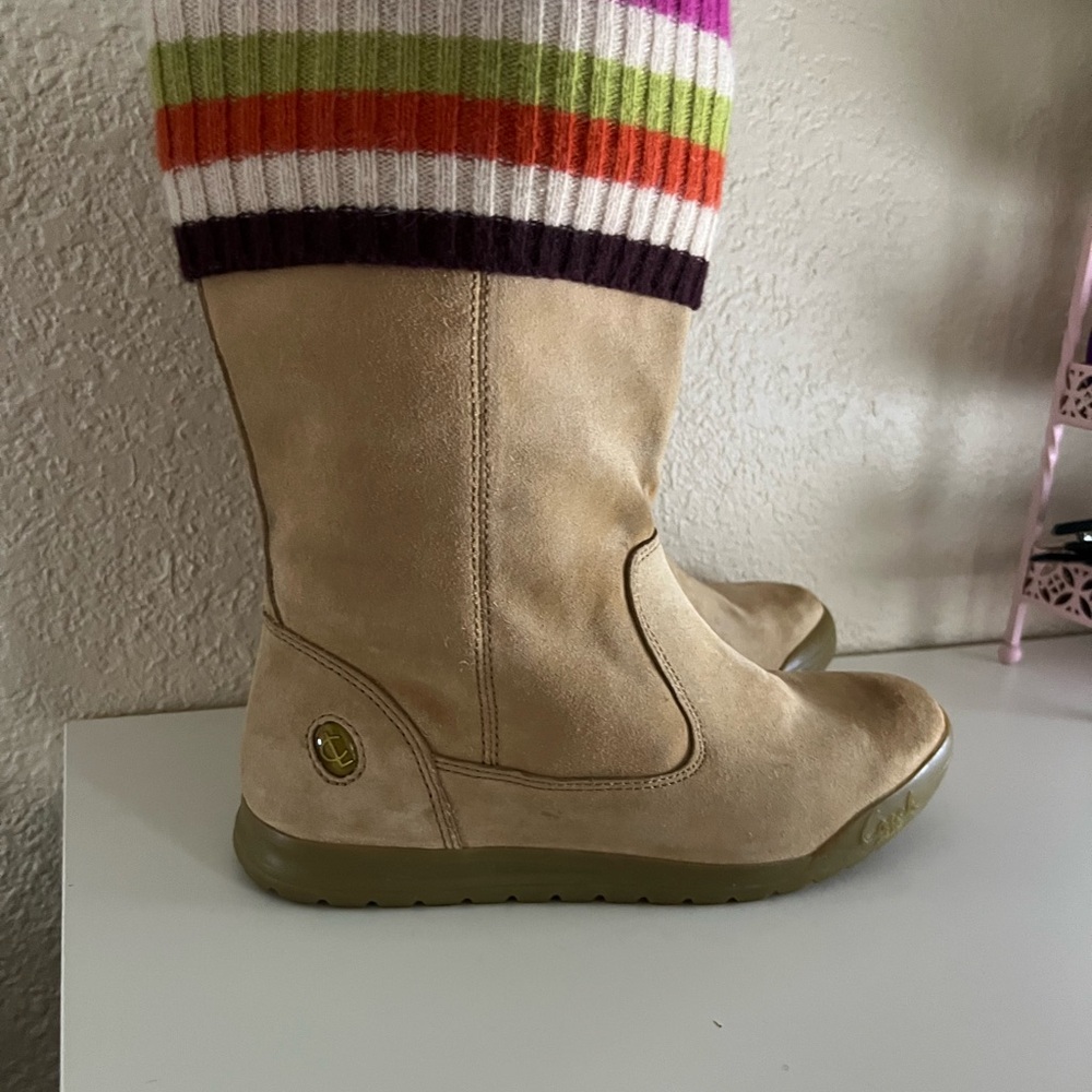 Coach Suede Boots with Logo Detail